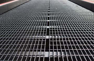 safety grating on a yard ramp