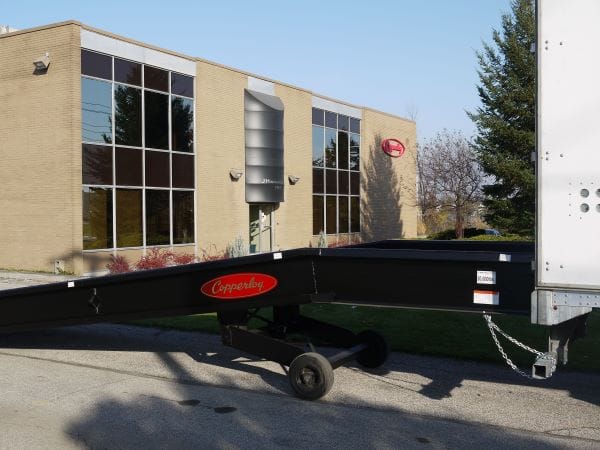 portable yard ramps Portable yard ramp attached to semi